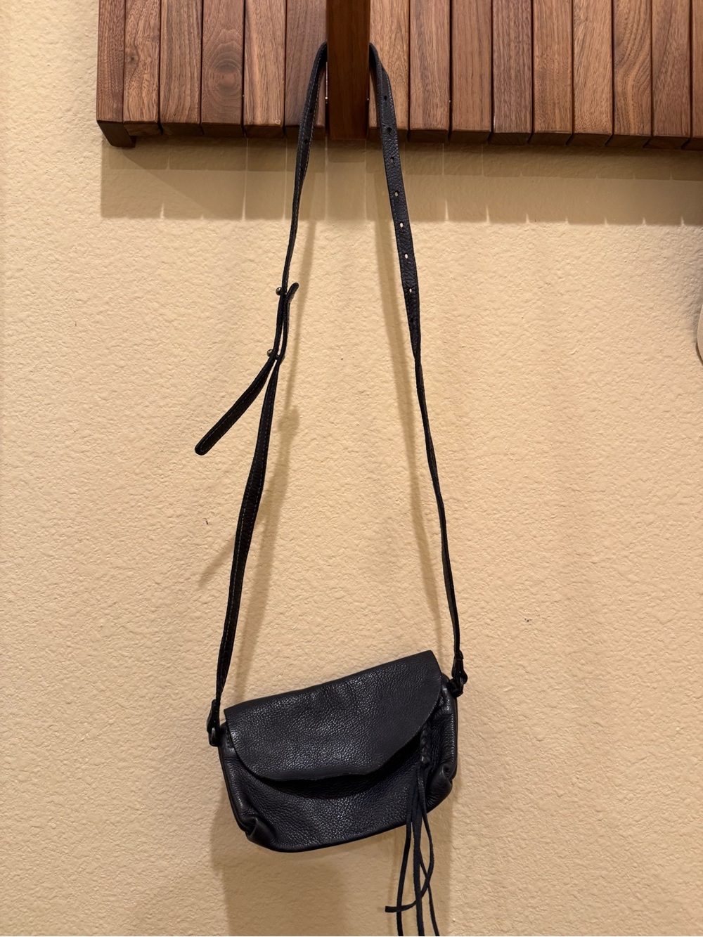 Urban Outfitters Black Pebbled Leather Crossbody Bag